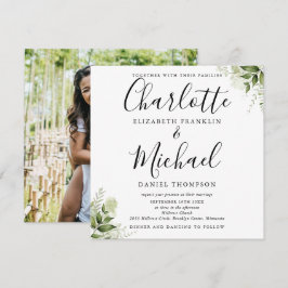 Convite de Casamento de Foto com Letra Elegante e