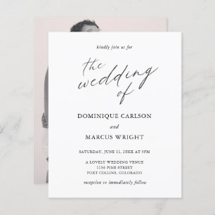 Convite De Casamento De Foto De Foto De Caligrafia