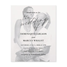 Convite De Casamento De Foto De Foto De Caligrafia