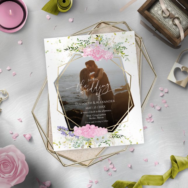 Convite De Casamento De Foto De Primavera De Flor  (Criador carregado)