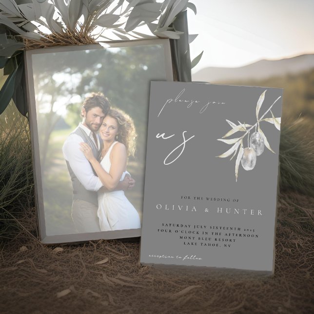 Convite De Casamento De Foto Do Branch Da Watercol (Criador carregado)