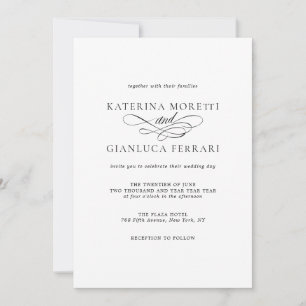 Convite de casamento de Foto Elegante Simples com 