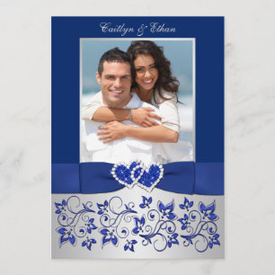Convite de casamento de FOTO Floral de Monograma A