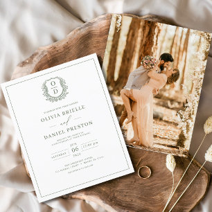 Convite De Casamento De Foto Foto Do Green Crest D