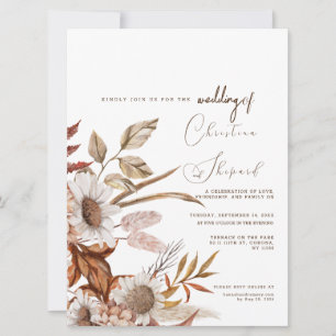 Convite De Casamento De Foto Para Terracotta Autum