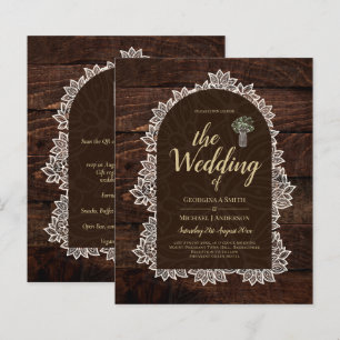 CONVITE DE CASAMENTO DE FOTO Rústica Gypsophila La