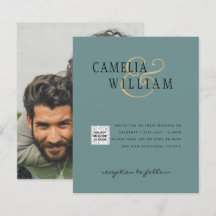 Convite de casamento de Fotografia Chic QR Código 