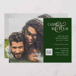 Convite de casamento de Fotografia Chic QR Código 