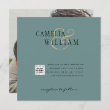 Convite de casamento de Fotografia Chic QR Código 