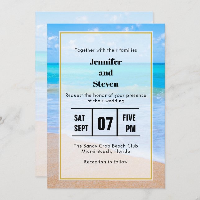 Convite de casamento de Fotografia da Cena Tropica (Frente/Verso)