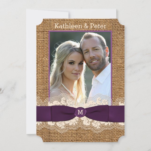 Convite de casamento DE FOTOGRAFIA DO Arco FAUX Bu (Frente)