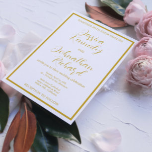 Convite de casamento de Fotografia Dourada de Cali
