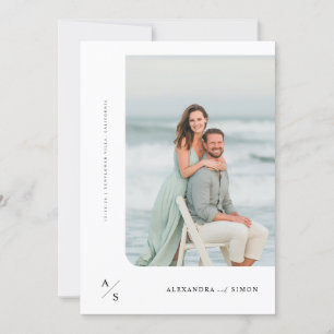 Convite de casamento de Fotografia Moderno Minimal