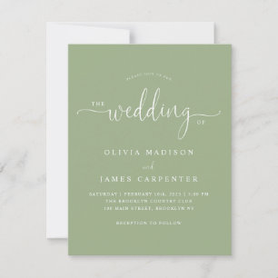 Convite de casamento de Fotografia Verde do Modern