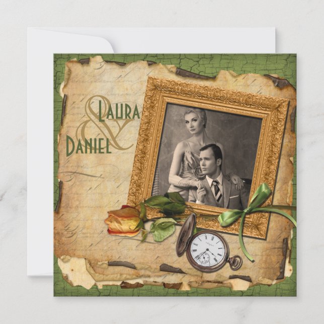 Convite de casamento de Fotografias de Quadro Dour (Frente)