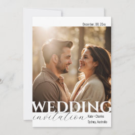 Convite de casamento de fotos de código QR exclusi