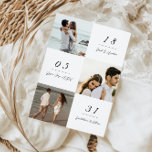 Convite de casamento de fotos moderna minimalista<br><div class="desc">Convide convidados para o seu casamento com este simples e moderno convite para a data. A foto no cartão pode ser mudada para a sua. Isto exceto o convite de data é perfeito para qualquer estação.</div>