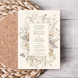 Convite De Casamento De Frame Floral Da Elegante A