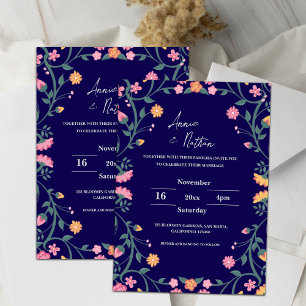Convite De Casamento De Frame Floral De Intrato Az