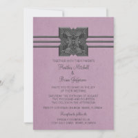 Convite de casamento de Fronteira Lilac Medallion
