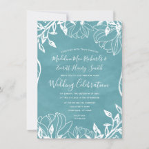 Convite de Casamento de Fundo Editável por Cor