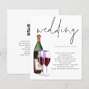 Convite de casamento de Garrafas de Vinho Moderno