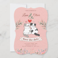 Convite de casamento de gato engraçado