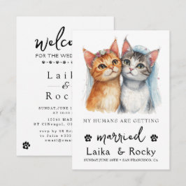 Convite de Casamento de Gato Fofo