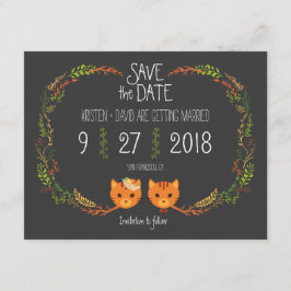 Convite de Casamento de Gatos da Floresta Boho Rús