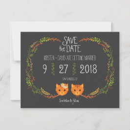 Convite de Casamento de Gatos da Floresta Boho Rús