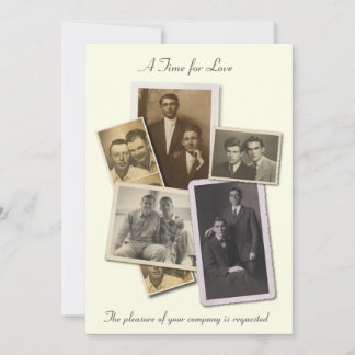 Convite de casamento de Gay com retratos antigos
