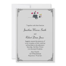 Convite de Casamento de Gay de Cartoon de Bons Doi