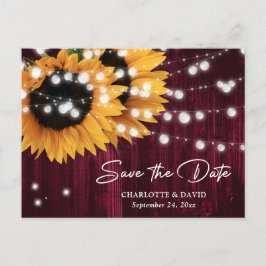 Convite de casamento de girassol de Borgonha Salva