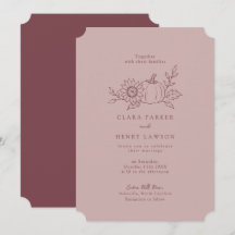 Convite de Casamento de Girassol e Abóbora Rosa Em