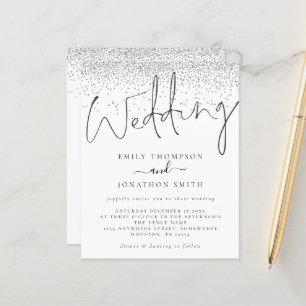 Convite de casamento de Glitter do Script Moderno 