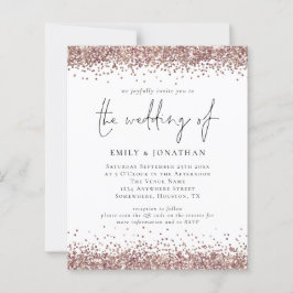 Convite de casamento de Glitter Dourada do Código 