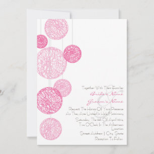 Convite De Casamento De Globos De Twine Rosa