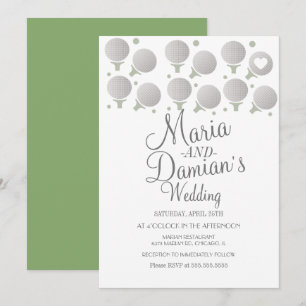 Convite de Casamento de Golfe Pontos e Tees