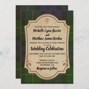 Convite De Casamento De Gordon Tartan