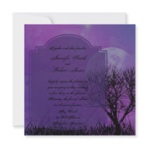 Convite De Casamento De Gothic Roxo Elegante
