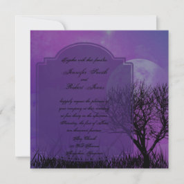 Convite De Casamento De Gothic Roxo Elegante