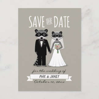 Convite de casamento de guaxinins