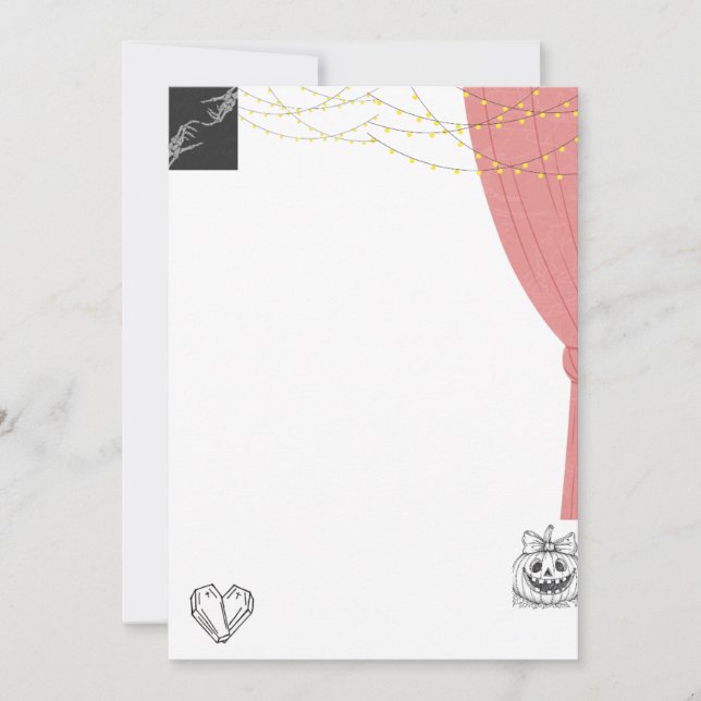 convite de casamento de Halloween  (Frente)