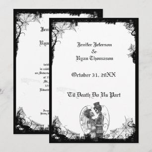 Convite de casamento de Halloween