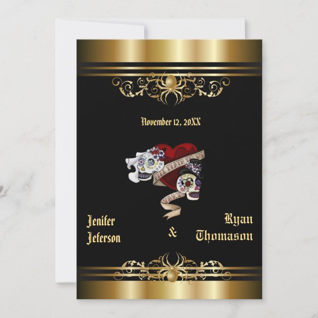 convite de casamento de halloween (Frente)