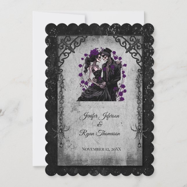 convite de casamento de halloween (Frente)