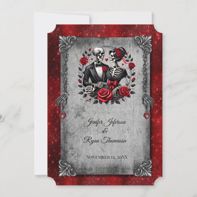 convite de casamento de halloween (Frente)