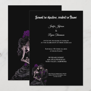 Convite de casamento de Halloween em estilo gótico