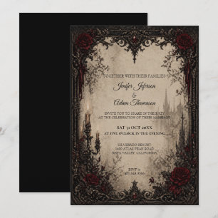 Convite de casamento de Halloween em estilo Vampir