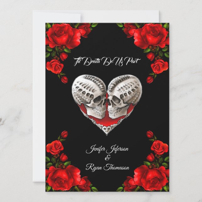 Convite de casamento de Halloween gótico (Frente)